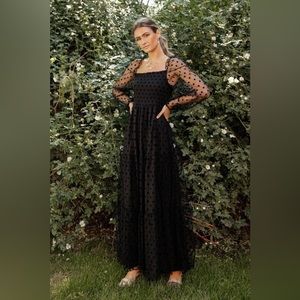 MARGO POLKA DOT DRESS IN BLACK - size large BNWT